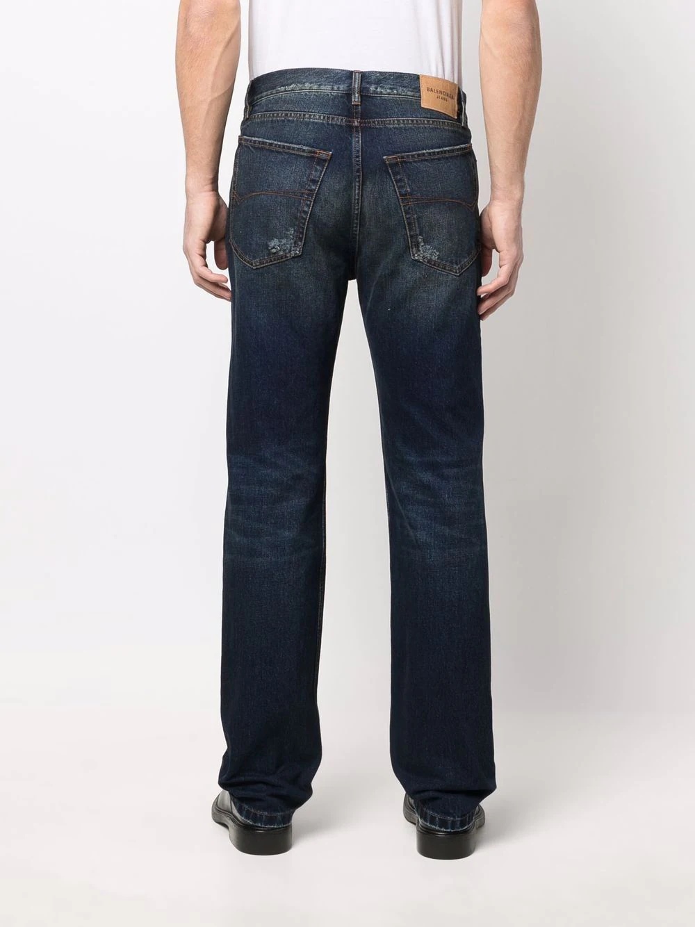 faded-effect straight-leg jeans - 5