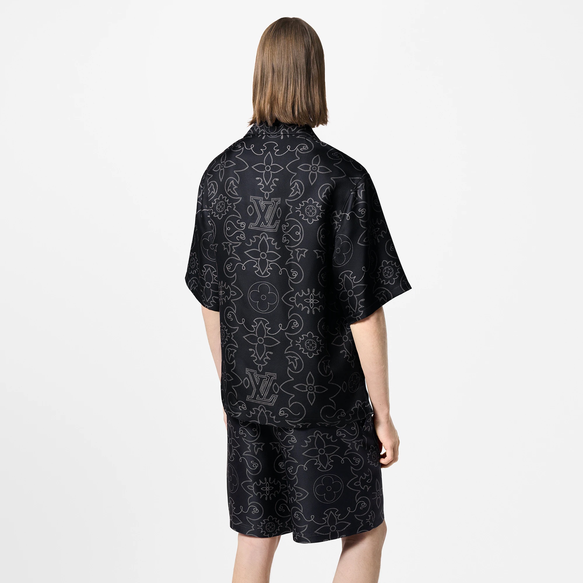 Printed Short-Sleeved Silk Shirt - 5