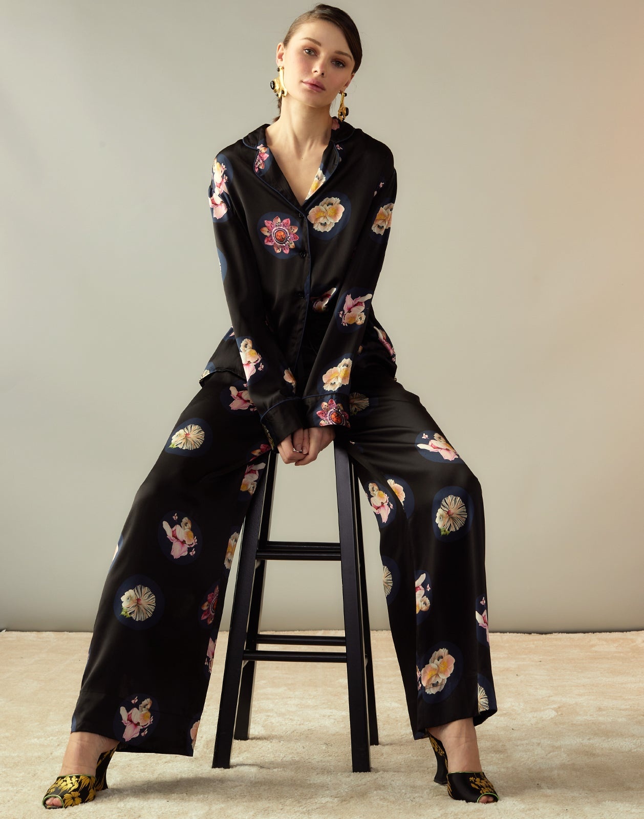 Moonlit Petal Silk Pant - 3