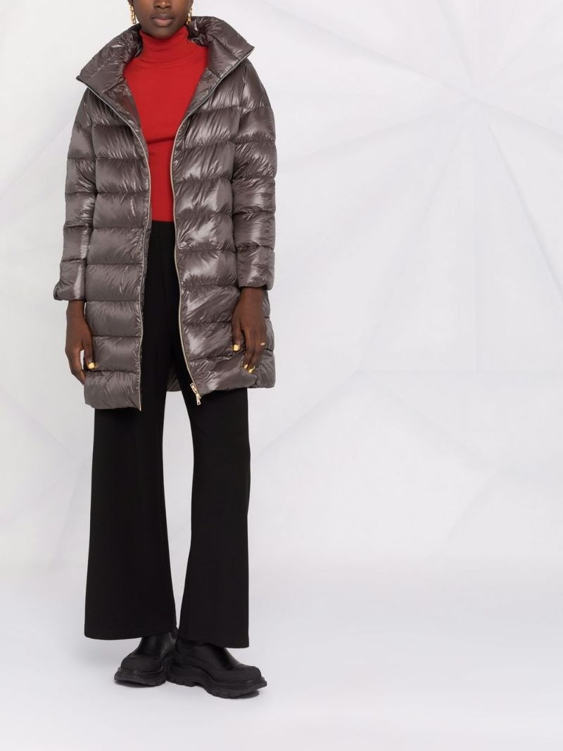Herno down-feather mid-length coat outlook