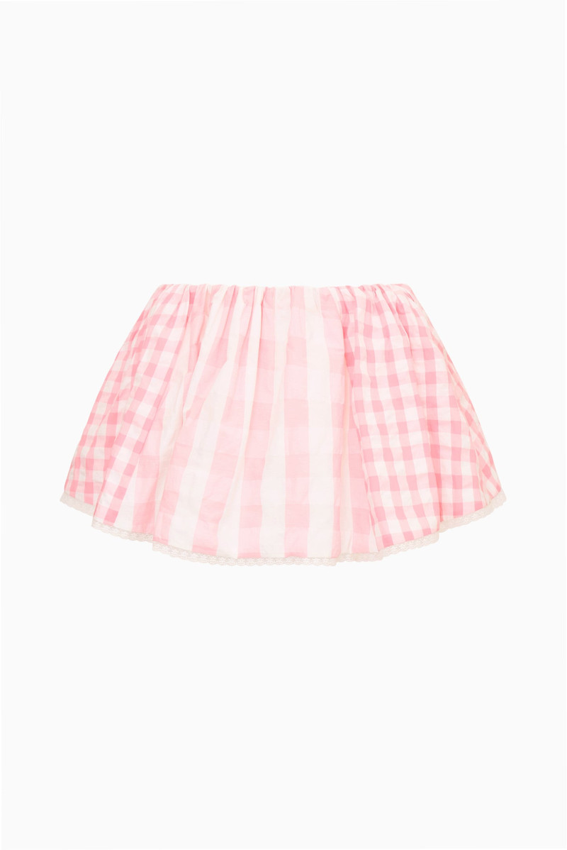 LoveShackFancy Jonie Seersucker Mini Skort outlook
