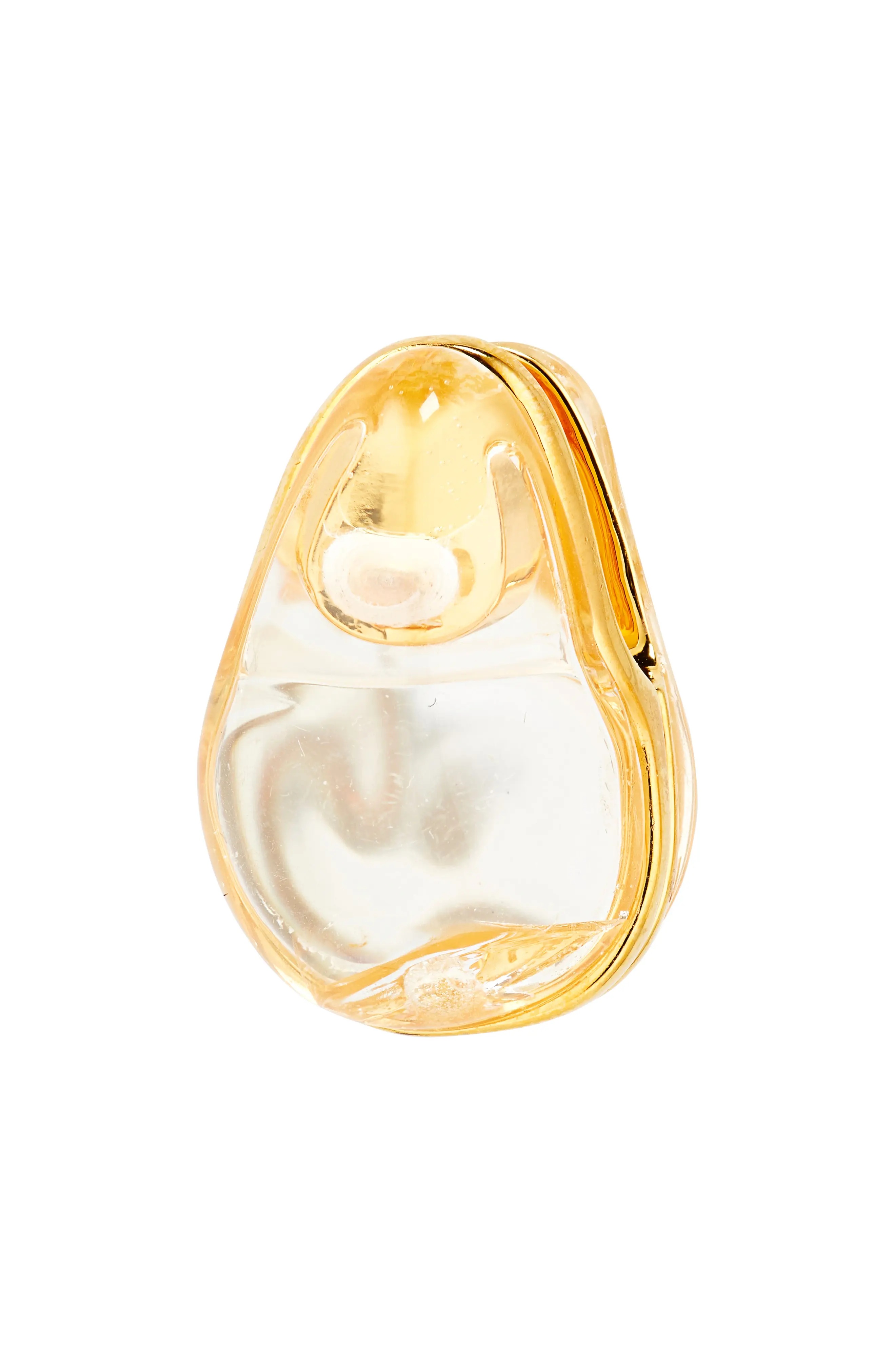 Crystal Pebble Earrings in Gold/Transparent Quartz - 3
