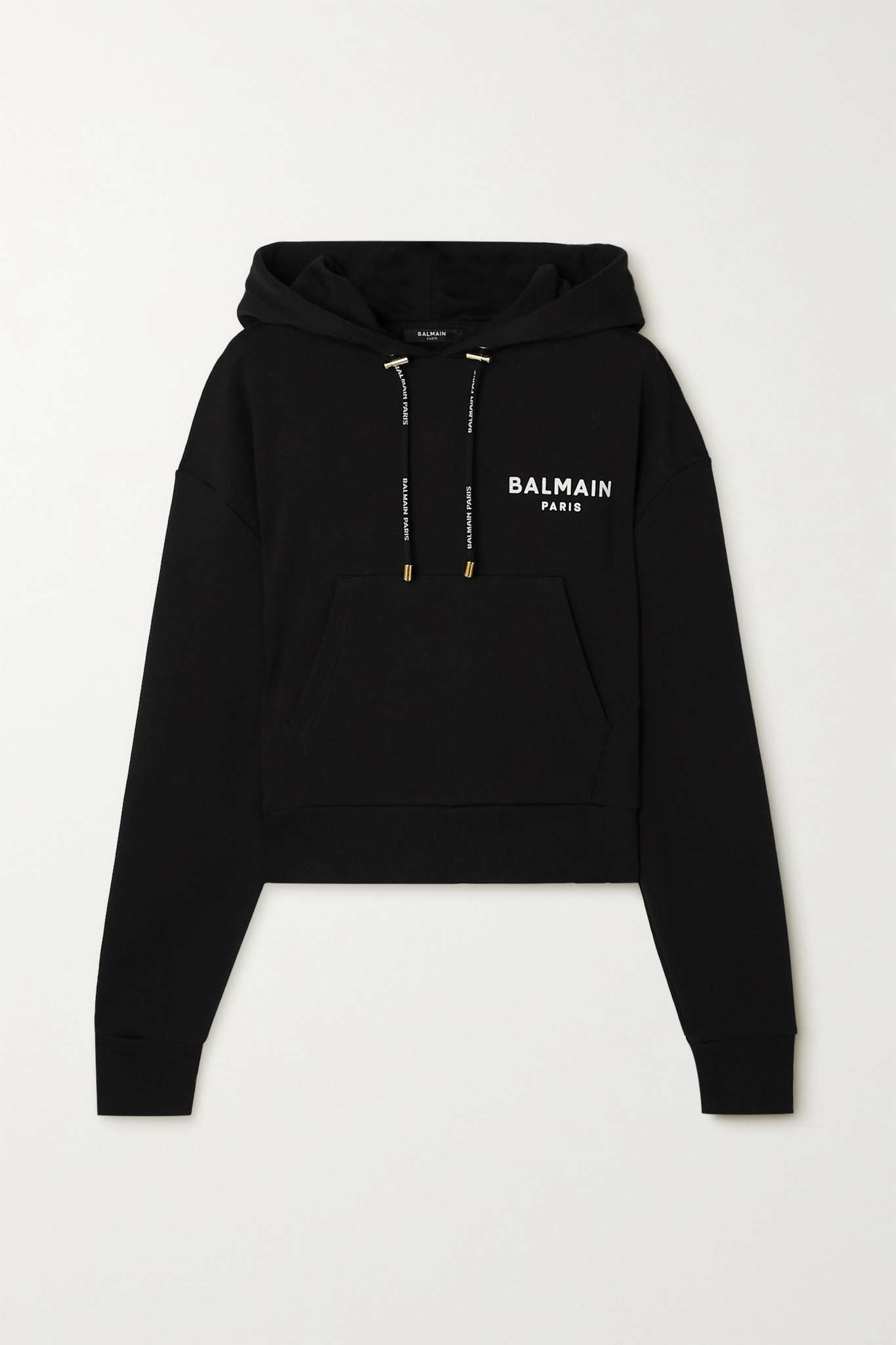 Flocked cotton-jersey hoodie - 1