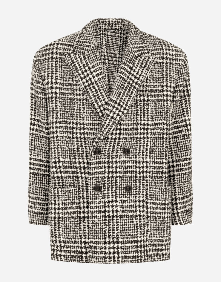 Double-breasted checked wool jacket - 3