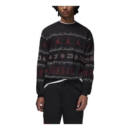 Air jordan essential holiday fleece crew 'Gym Red Black' FD7464-010 - 1