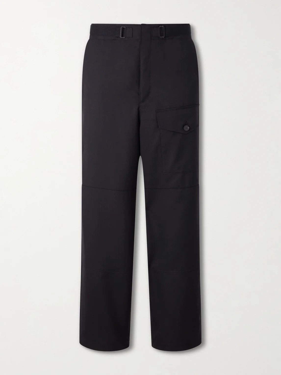 Wide-Leg Wool Herringbone Cargo Trousers - 1