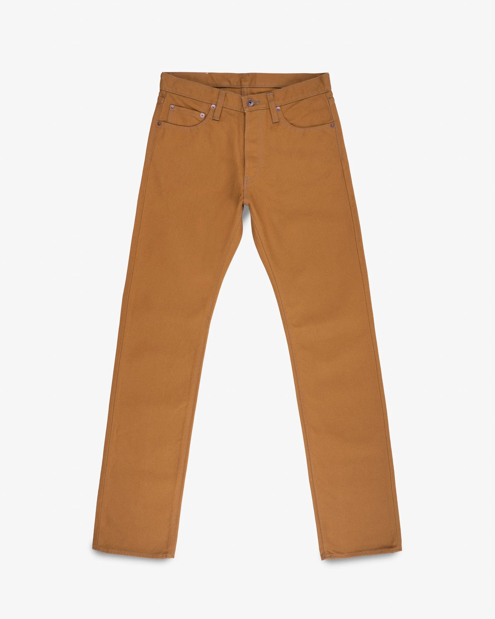 IH-634D 17OZ DUCK STRAIGHT CUT JEANS - BROWN - 1