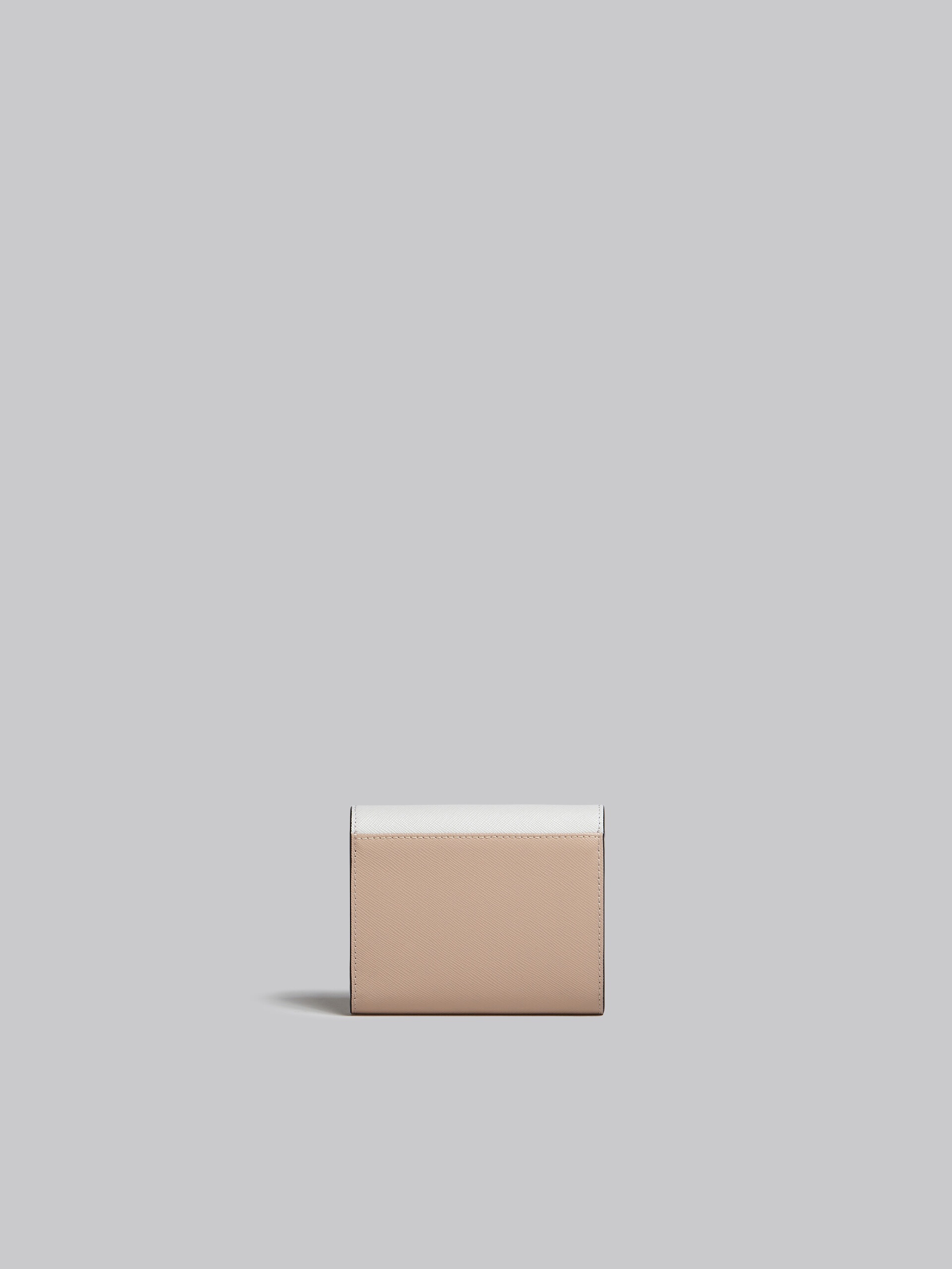 ORANGE WHITE AND BEIGE SAFFIANO LEATHER WALLET - 3
