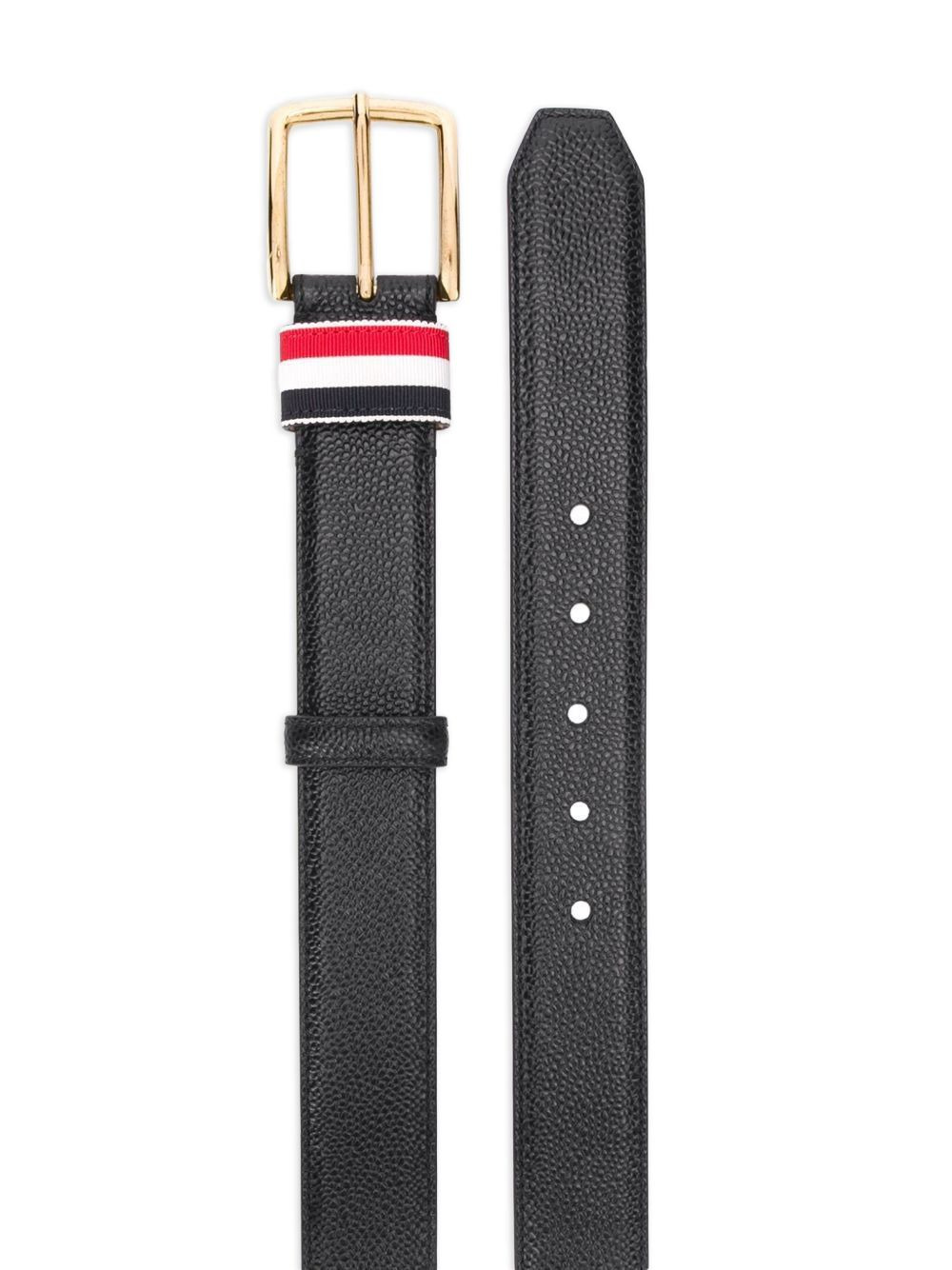 RWB stripe grained-leather belt - 2