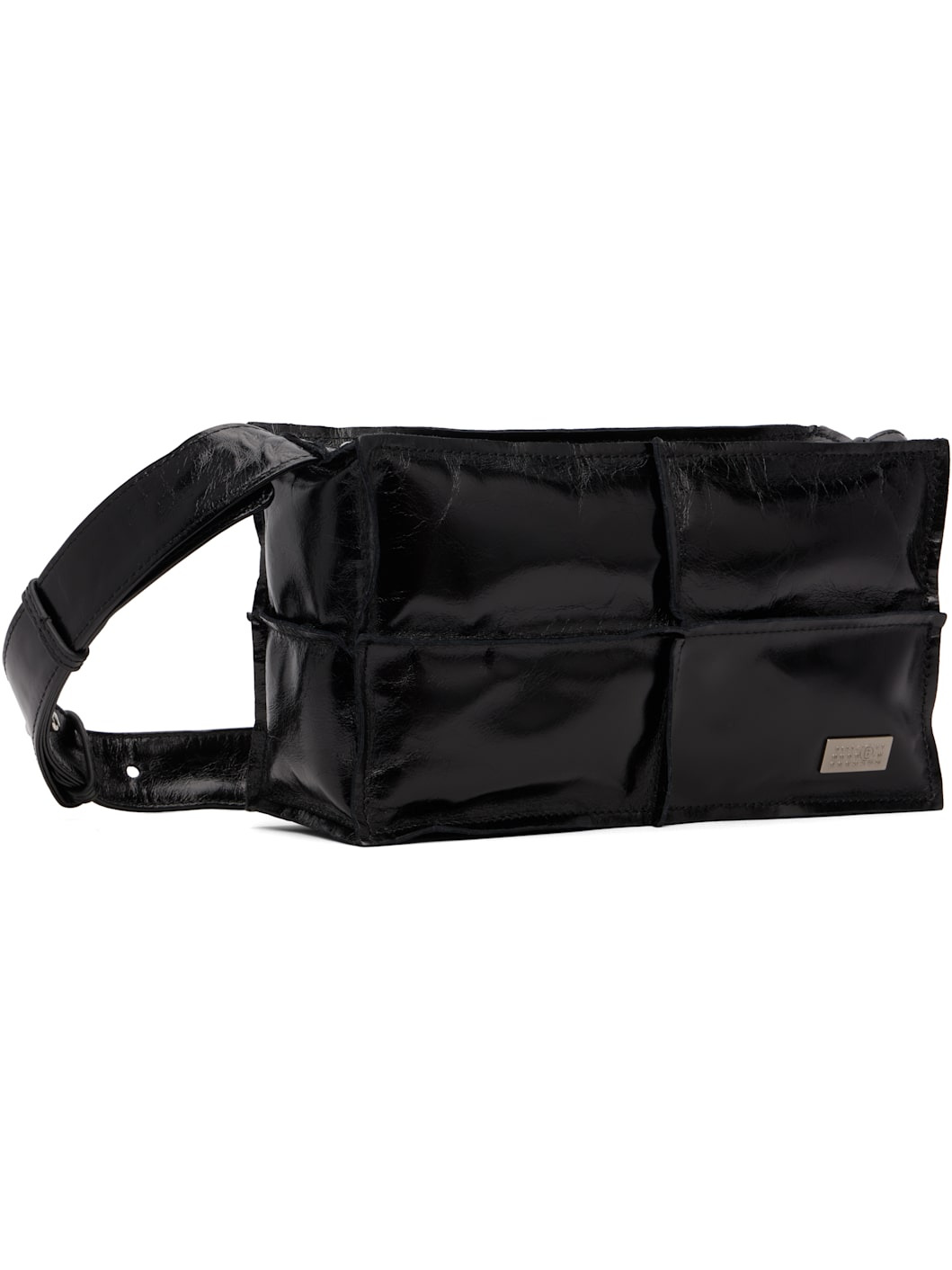 Black Wrinkled Leather Bag - 2