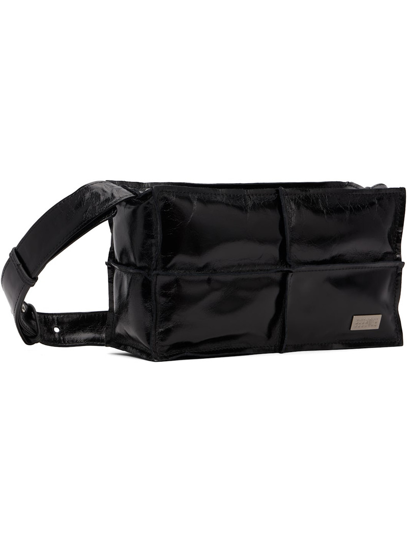 MM6 Maison Margiela Black Wrinkled Leather Bag outlook