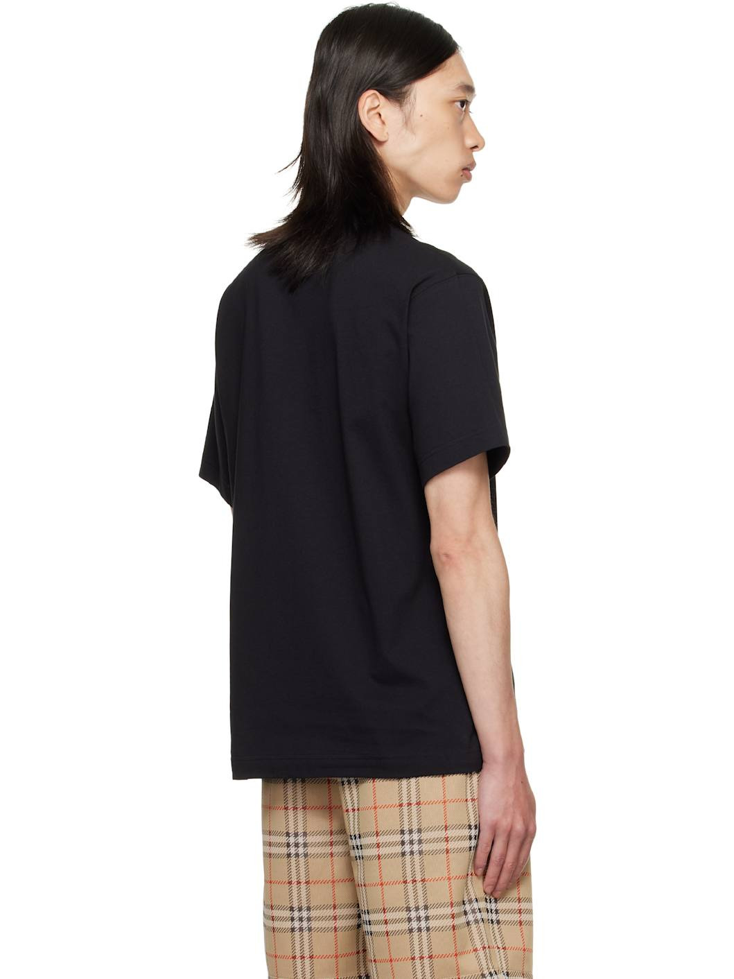 Black Gothic Logo Cotton T-shirt - 3