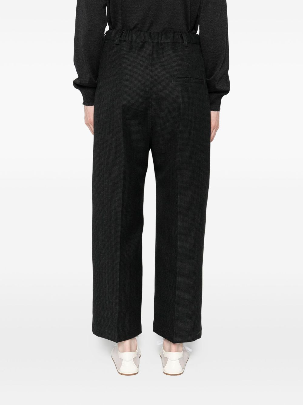 checked pleated trousers - 4