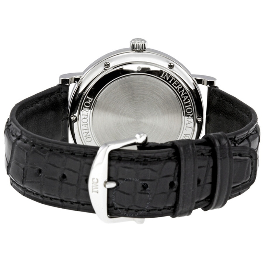 IWC Portofino Automatic Black Dial Black Leather Men's Watch 3565-02 - 3
