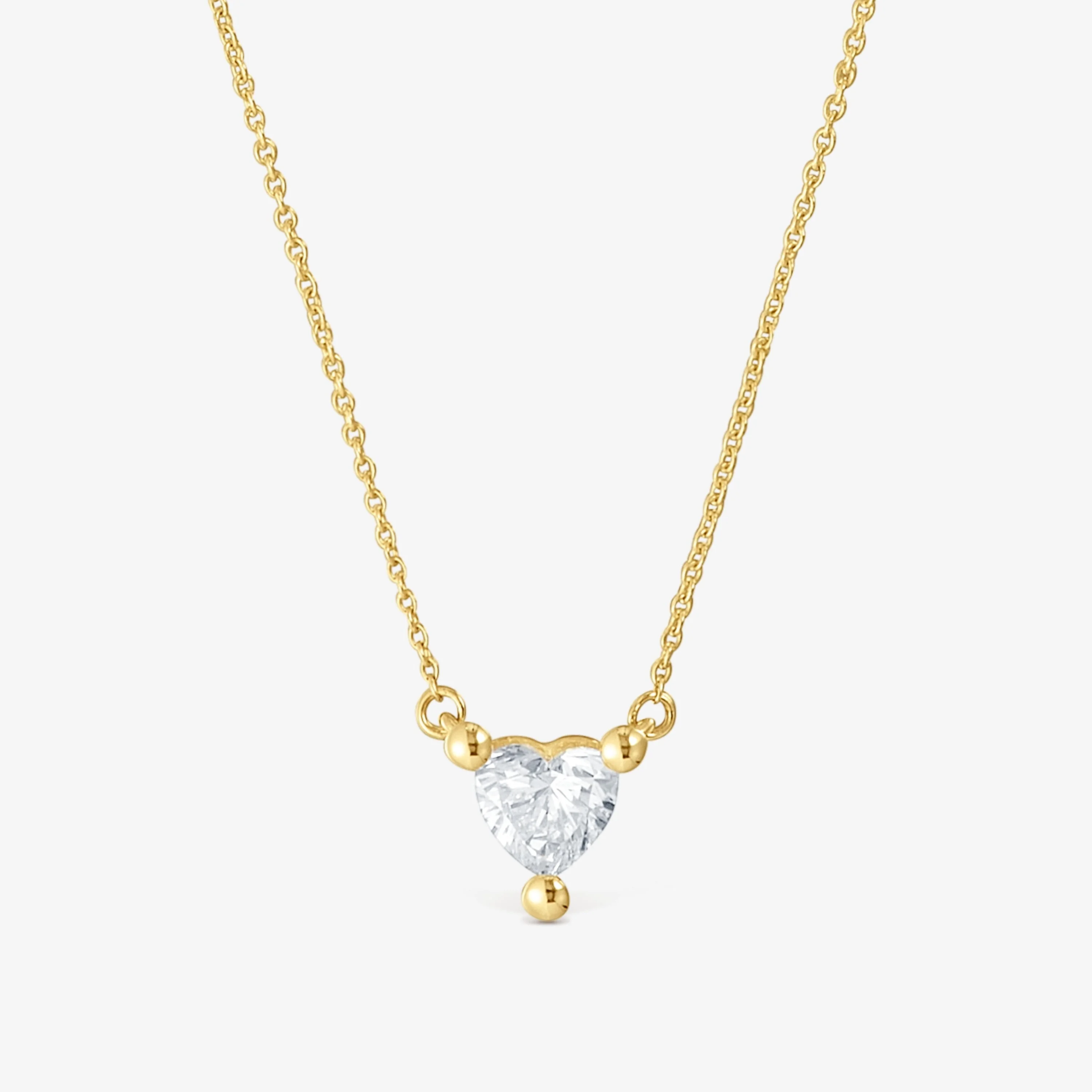 Short 18K solid gold Necklace with lab-grown diamond Garden Of Love LGD - 1