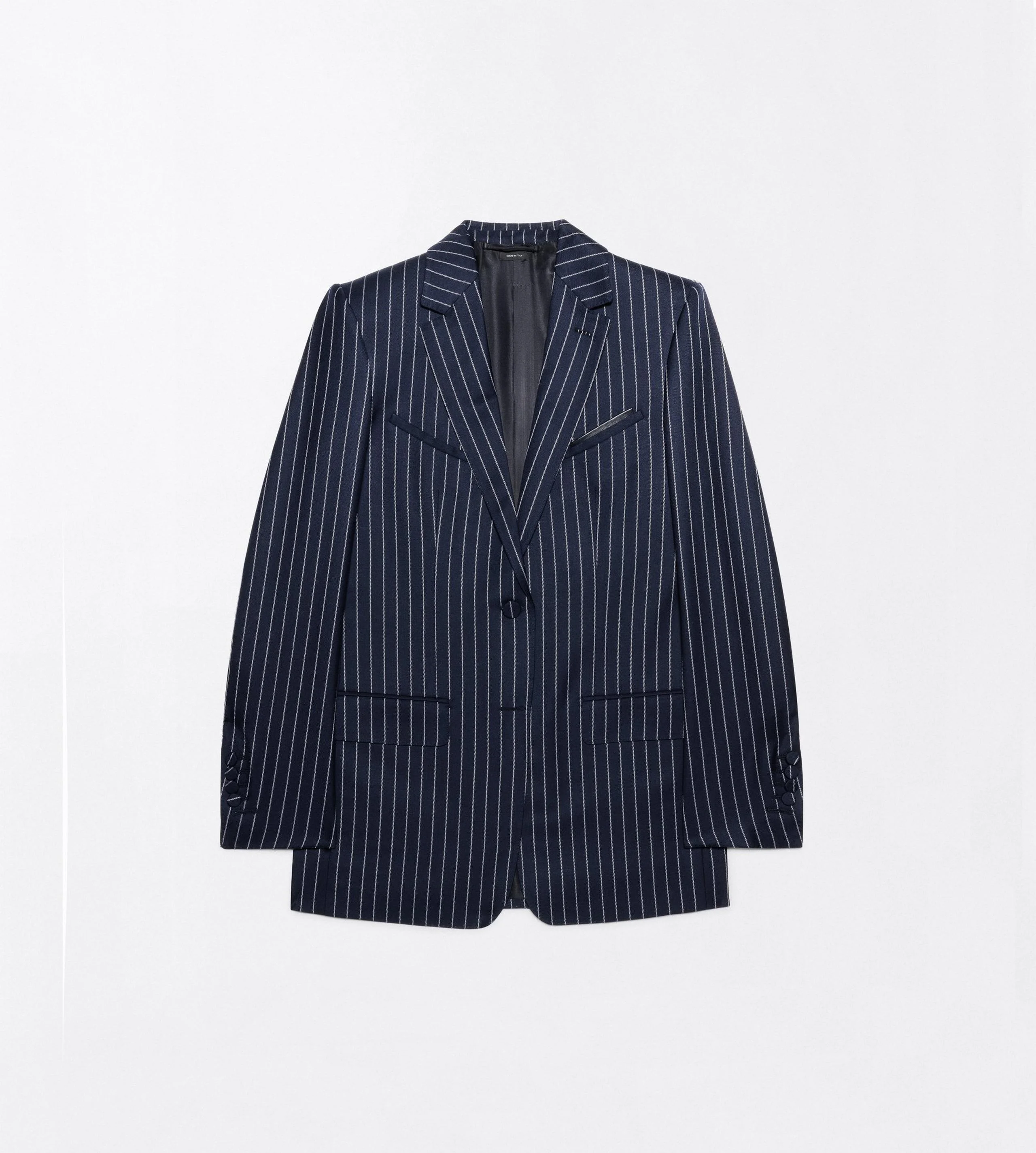 CORDED CHALK STRIPE WOOL WESTERN JACKET - 1