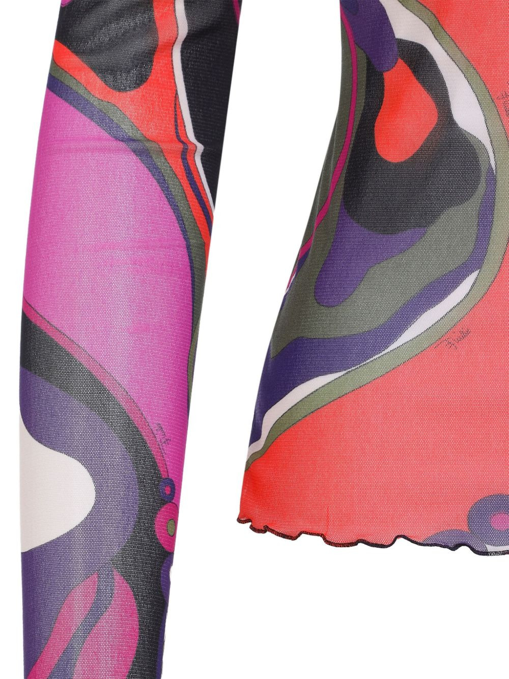 abstract-print turtleneck top - 4