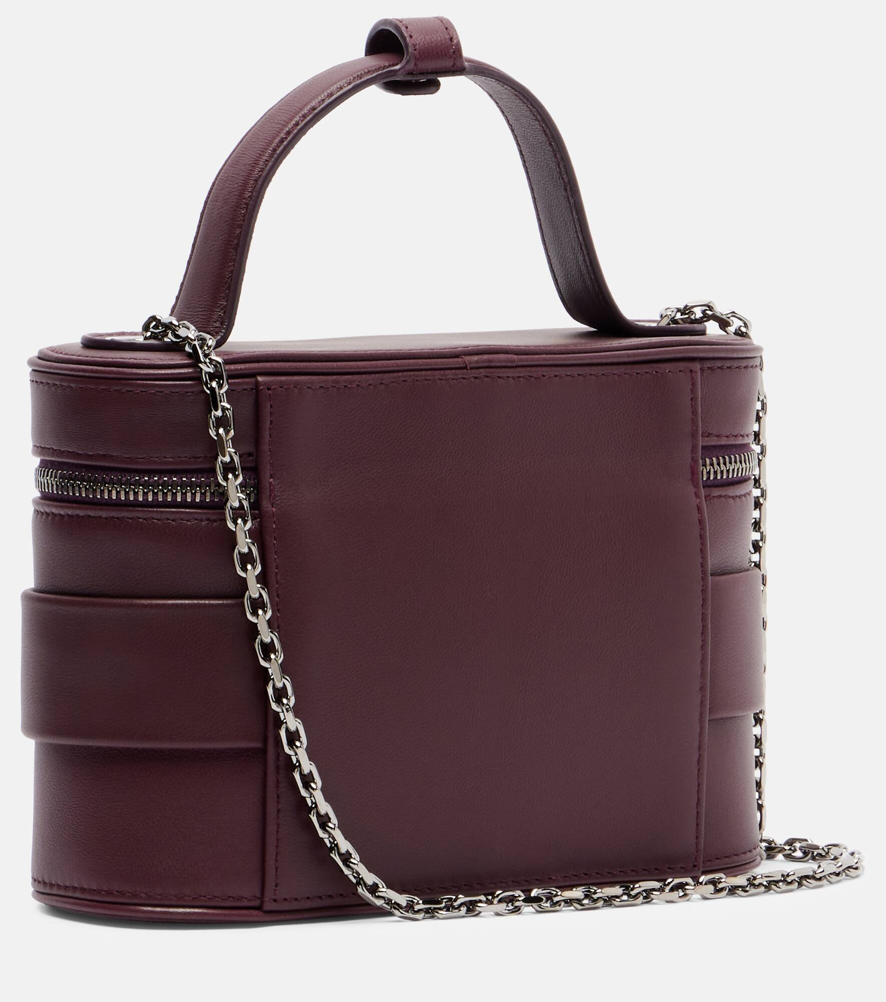 Vanity embellished leather tote bag - 4