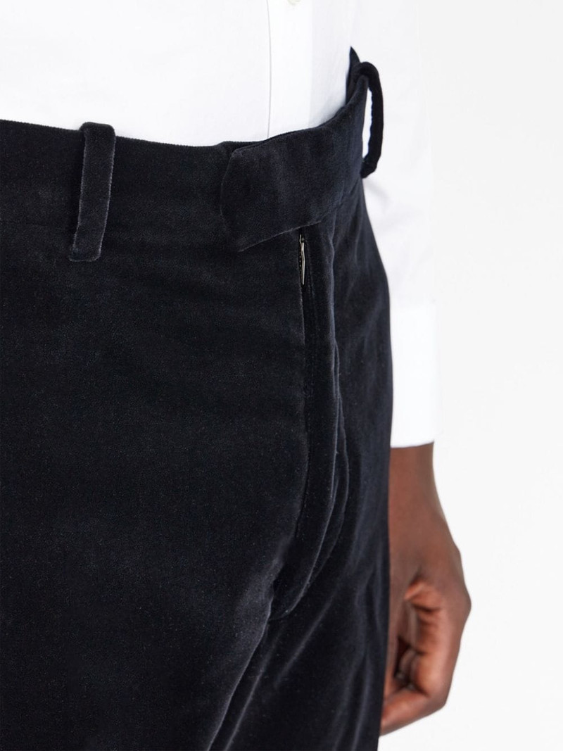 pressed-crease velvet straight-leg trousers 5
