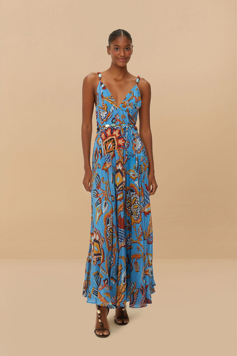 Blue Sunset Tapestry Sleeveless Midi Dress 1
