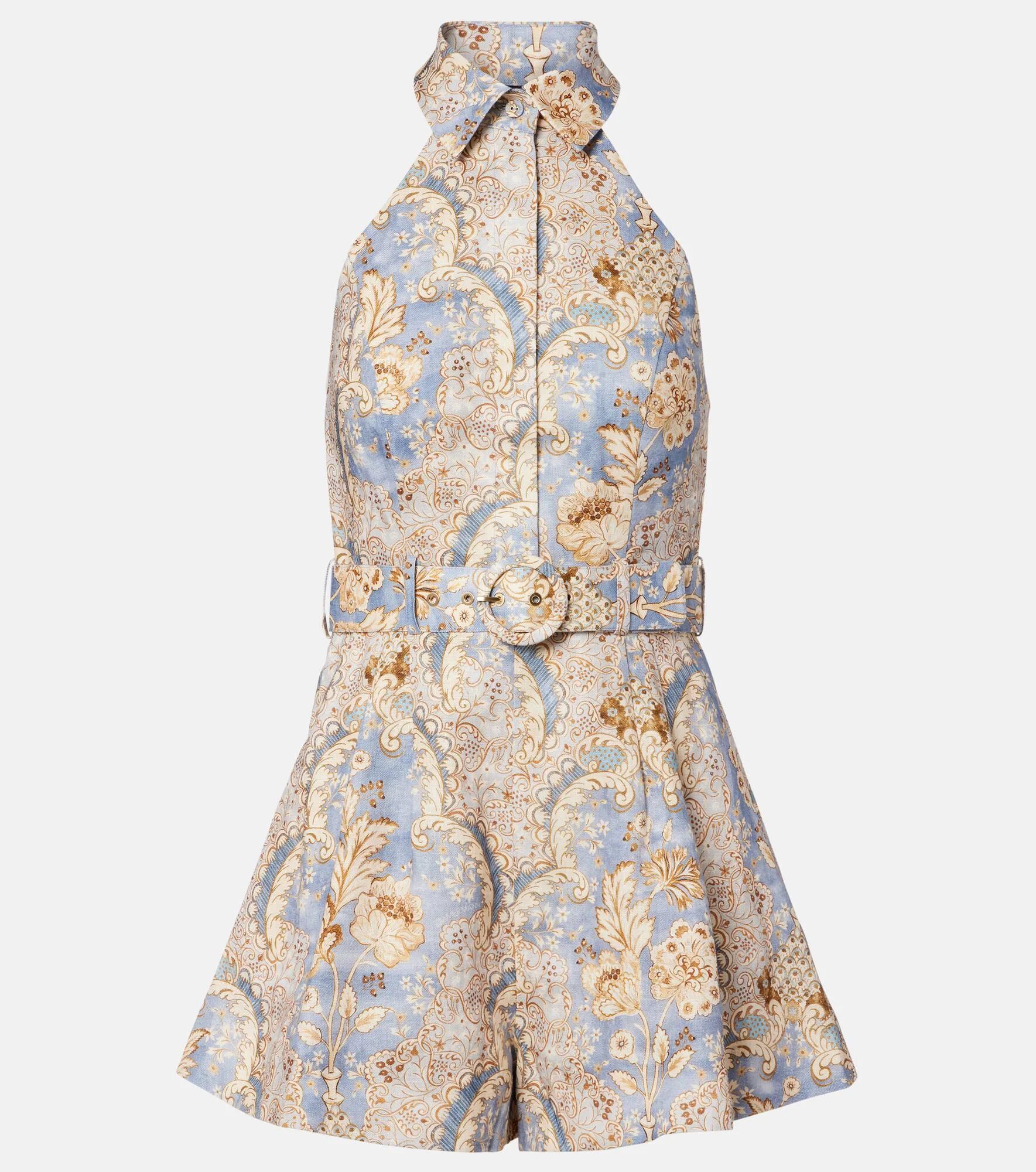 Daylight printed linen romper - 1