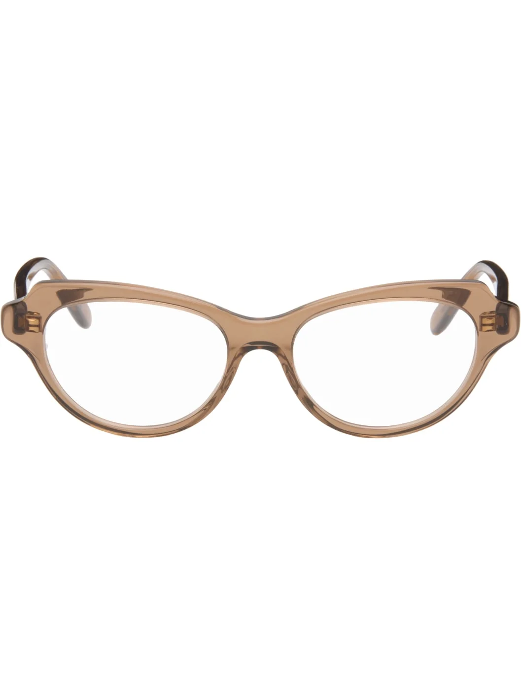 Brown Slim Oval Glasses - 1