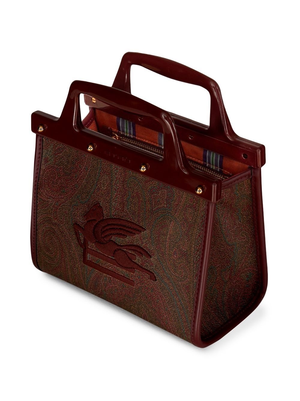 paisley-print embroidered tote - 5