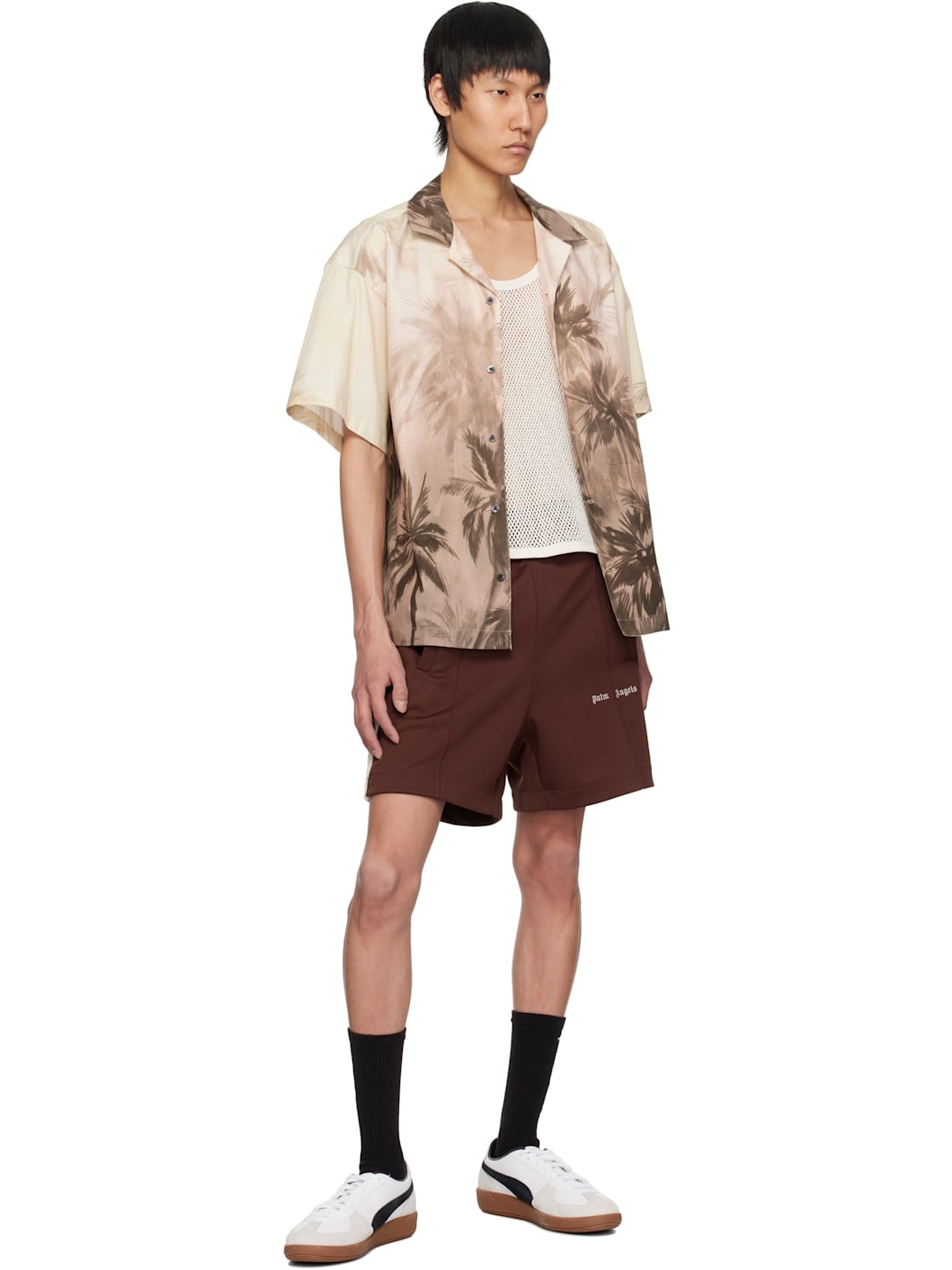 Burgundy Embroidered Logo Track Shorts - 4
