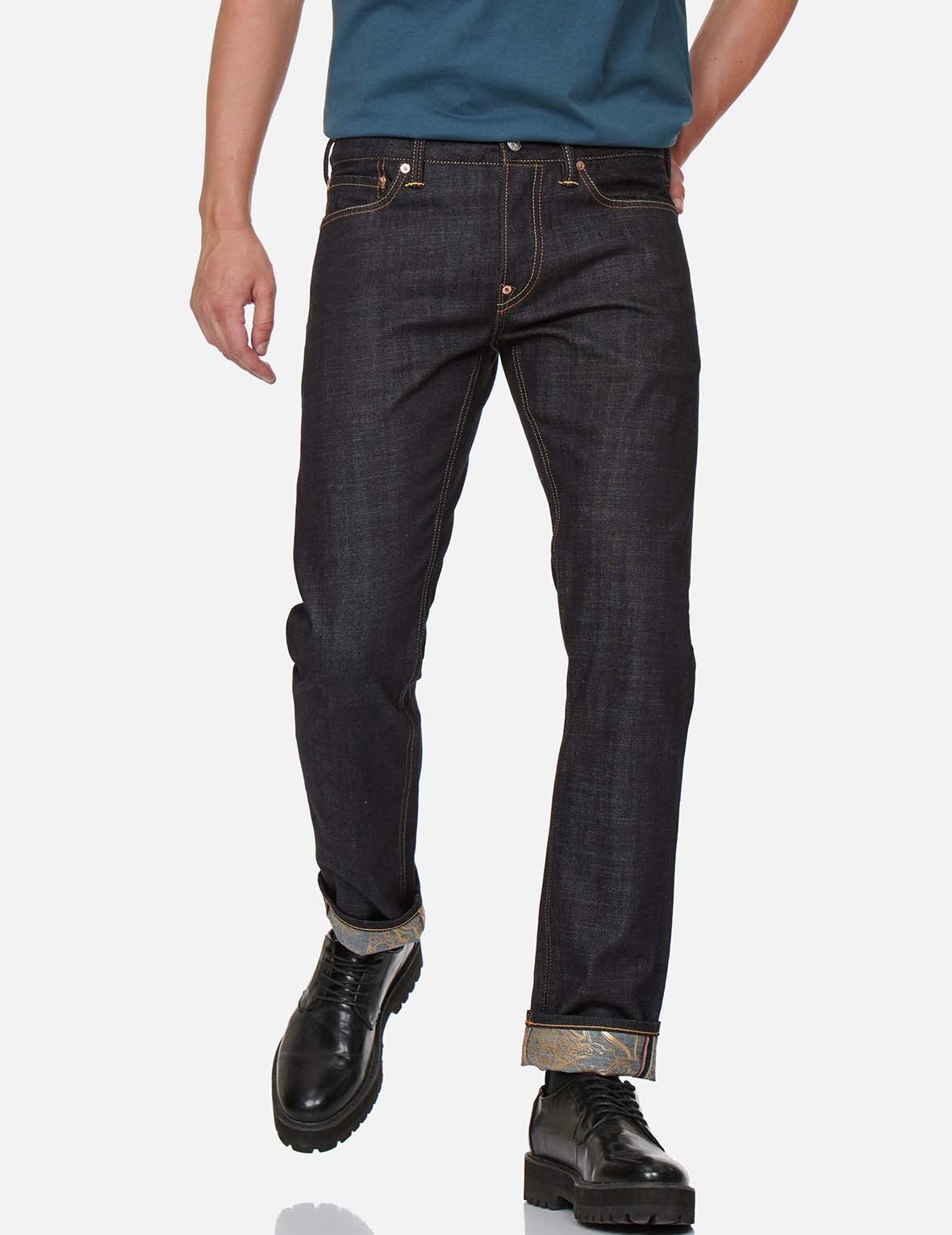 BROCADE SEAGULL AND KAMON APPLIQUÉ SLIM STRAIGHT FIT JEANS #2010 - 4