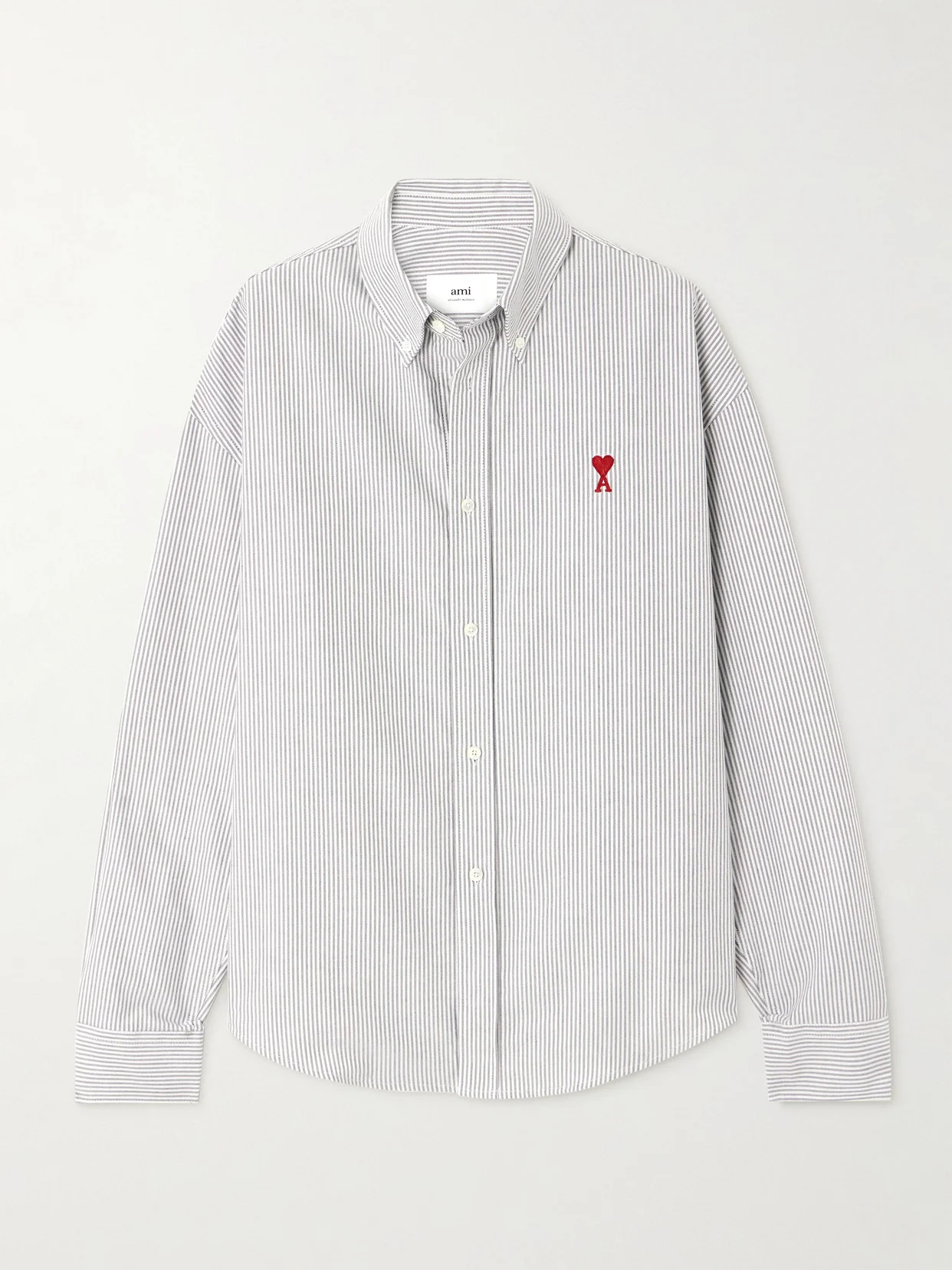 Adc Embroidered Striped Cotton-poplin Shirt - 1