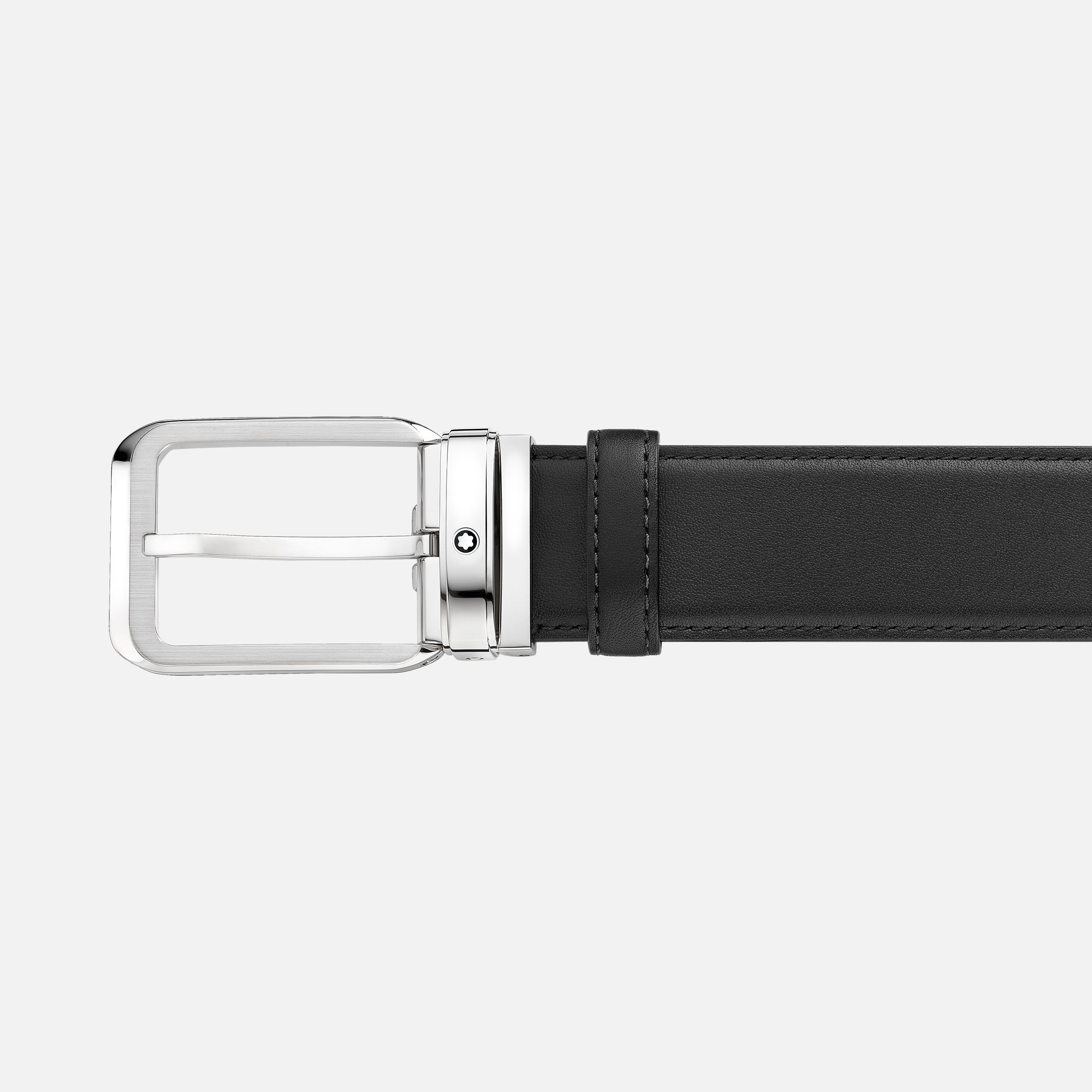 Black 35 mm leather belt - 2