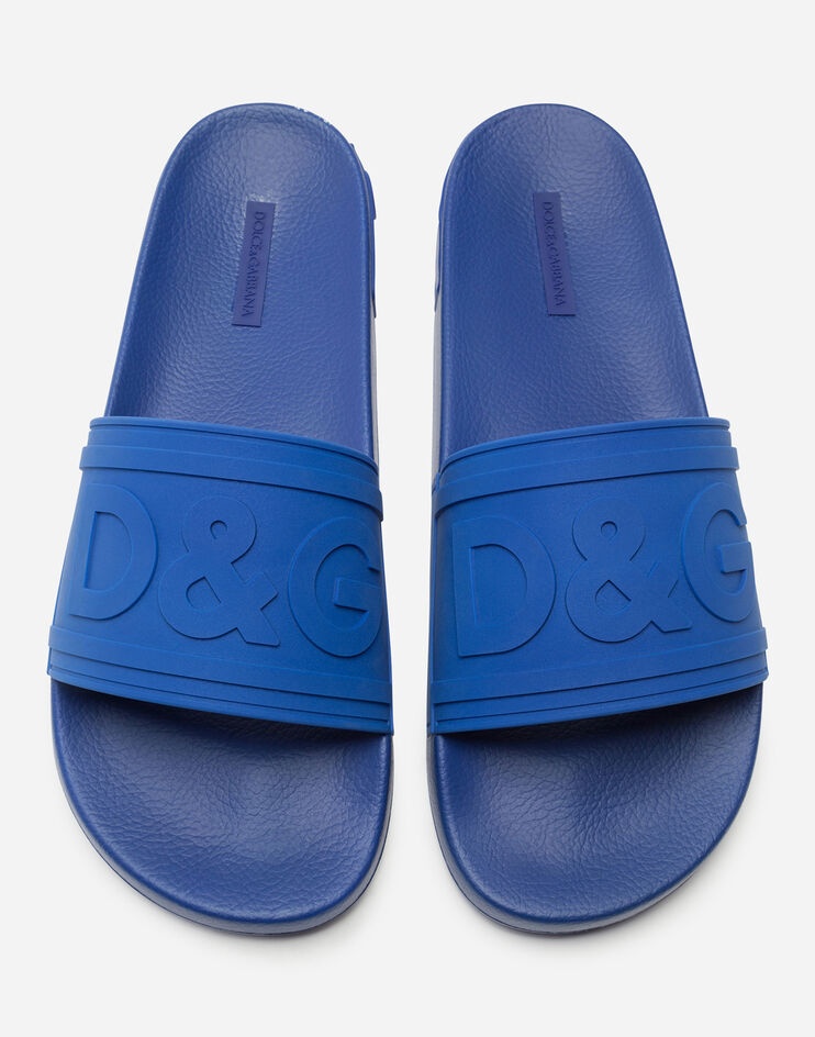 Rubber beachwear sliders with D&G logo - 4