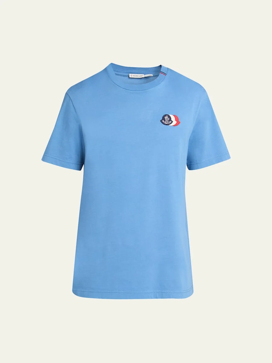 Men's Tricolor Patch Cotton T-Shirt - 1