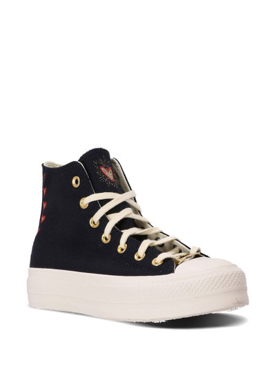 Converse Chuck Taylor All Star Hearts platform sneakers outlook