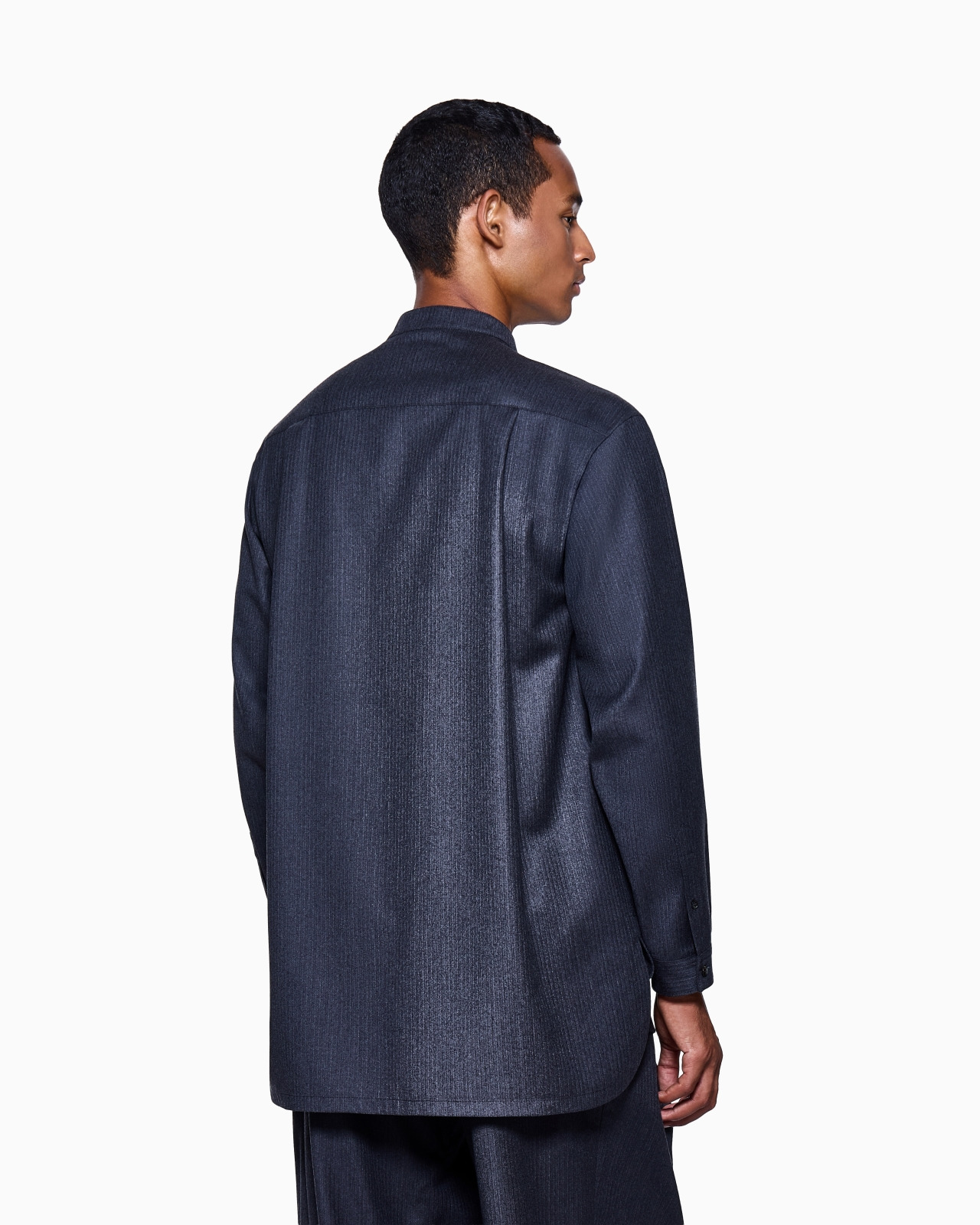 SHIRT JACKET IN MICRO CHEVRON VIRGIN WOOL - 3