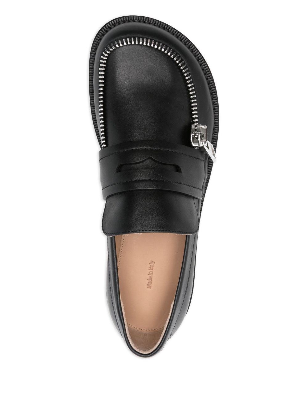 zip-detail penny loafers - 4