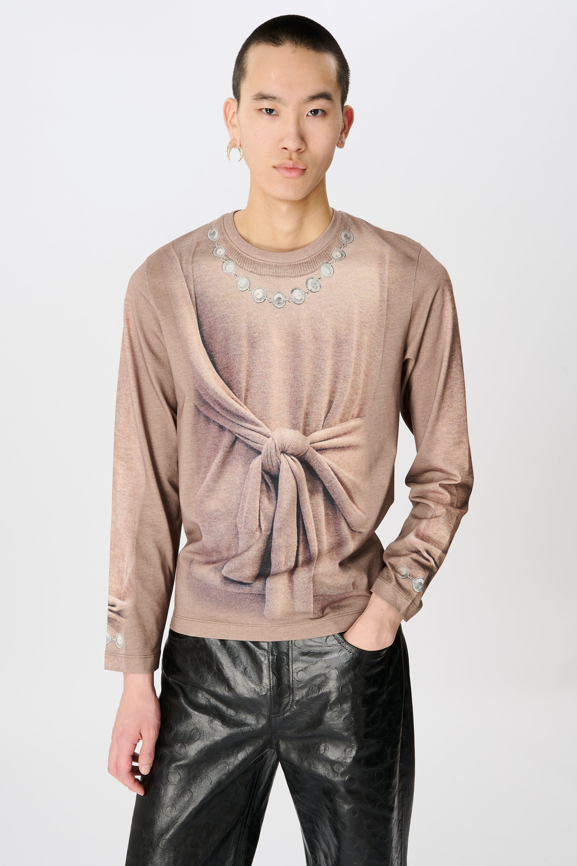 Trompe-L’Œil Knit Jersey Ls T-Shirt - 2