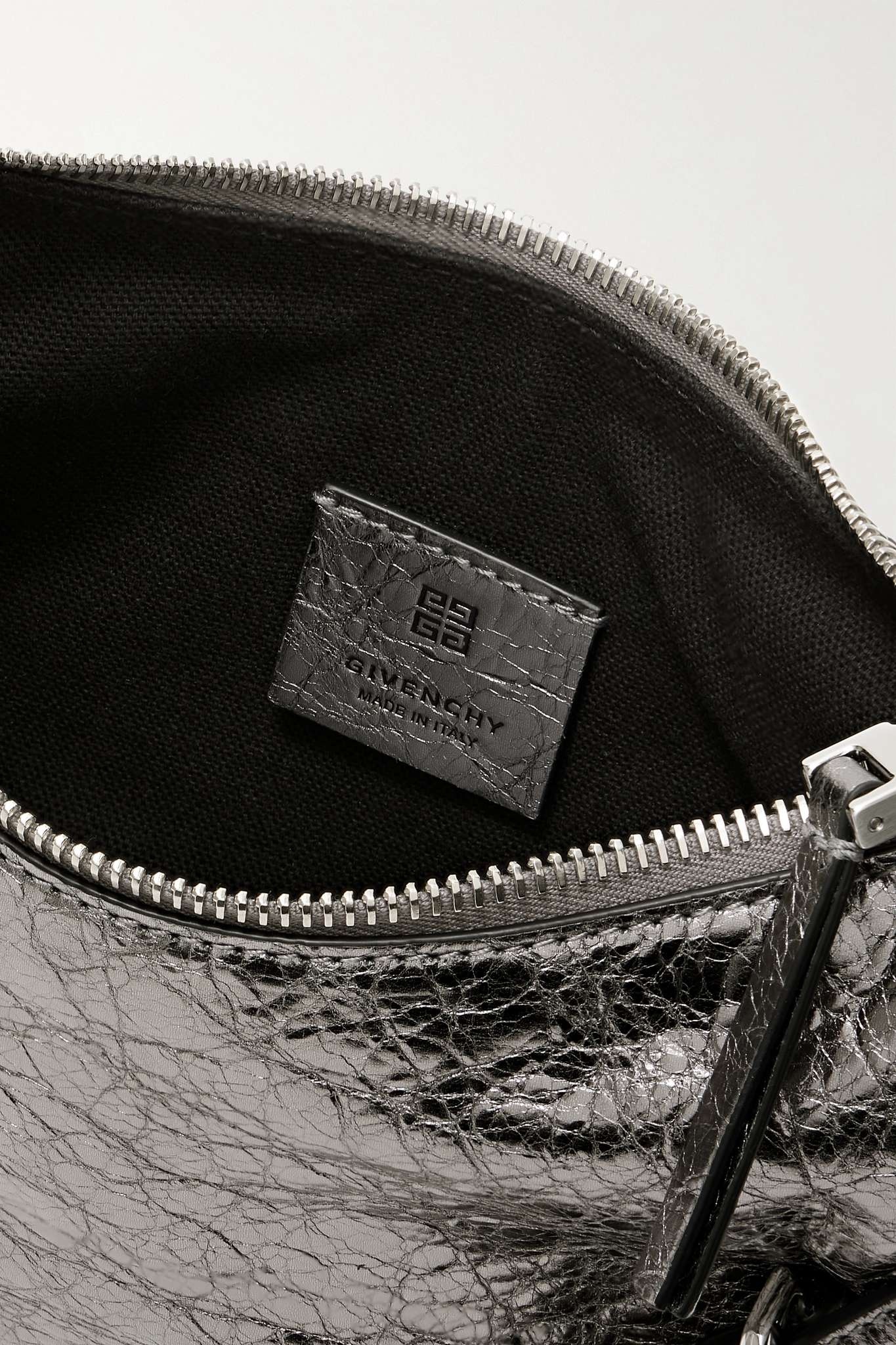 Voyou Party metallic crinkled-leather shoulder bag - 5