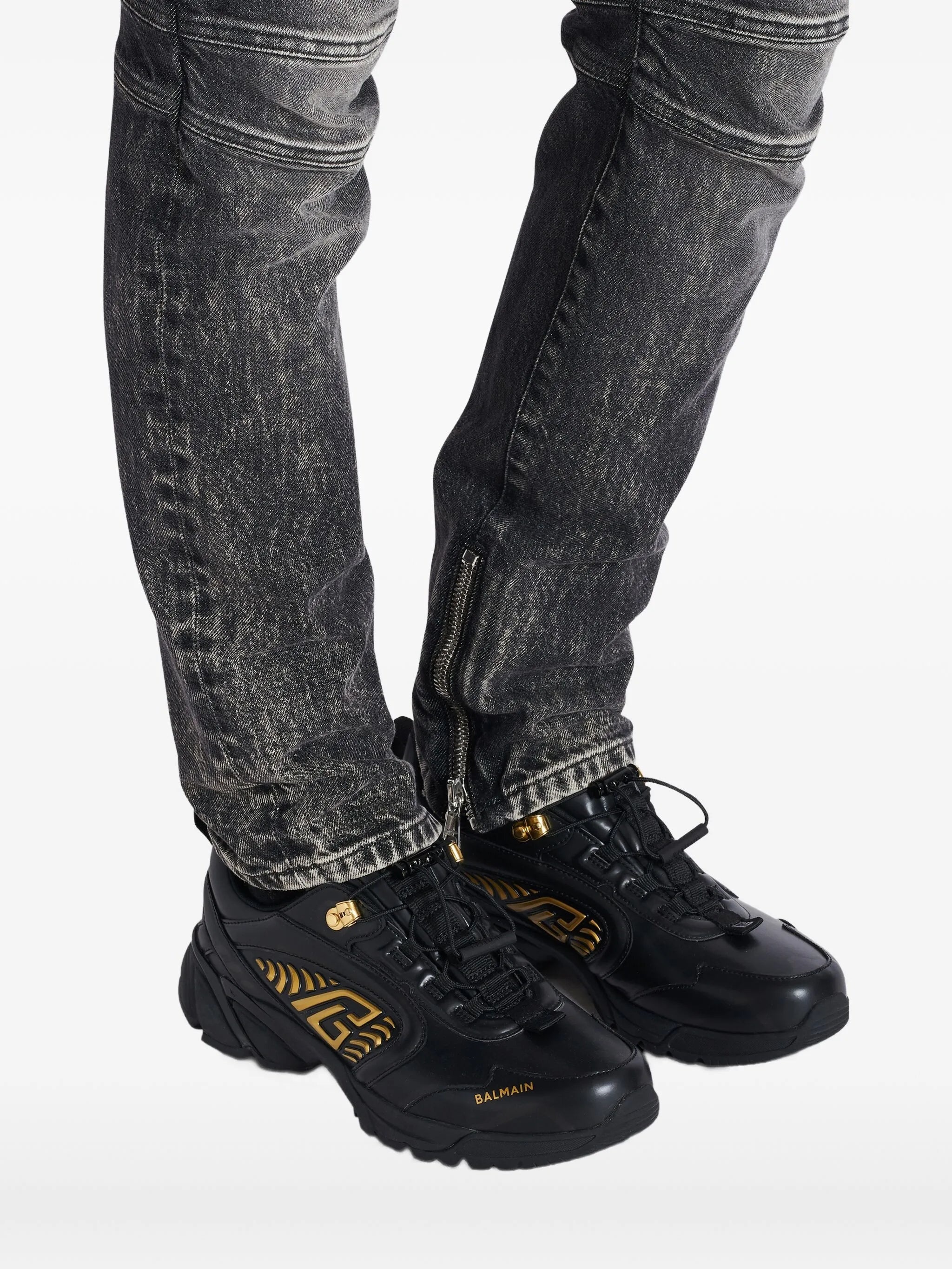 Balmain Cosmic Dust Leather Sneakers - 3