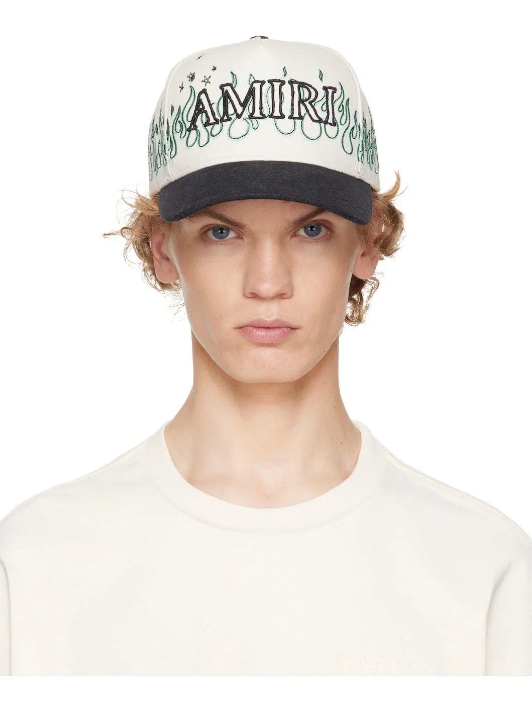 Off-White & Black Flames Baseball Cap - 1