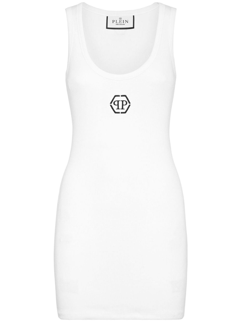 logo-embroidered tank dress - 1