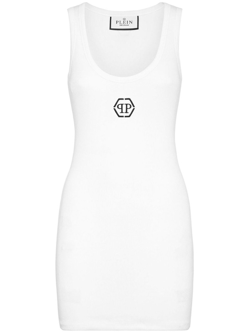 logo-embroidered tank dress 1