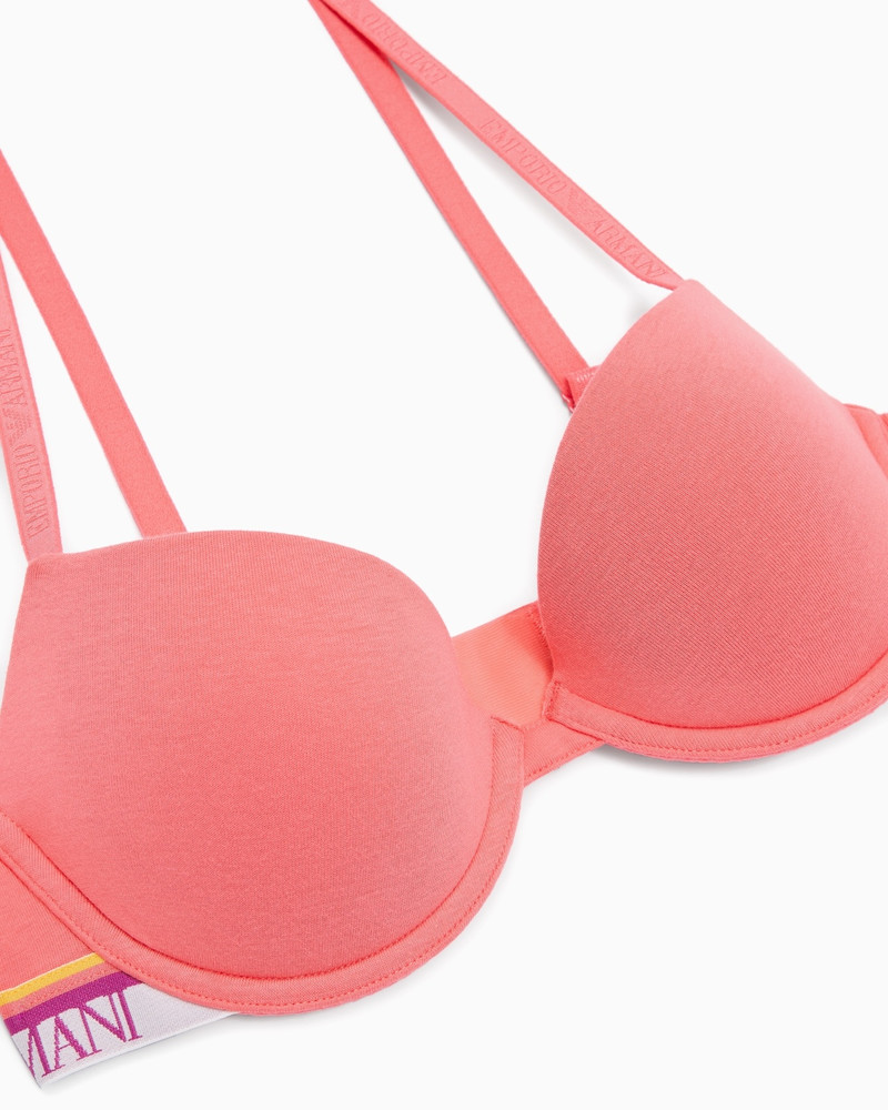 EMPORIO ARMANI ASV ICONIC ORGANIC-COTTON PUSH-UP BRA WITH LOGO UNDERBAND outlook