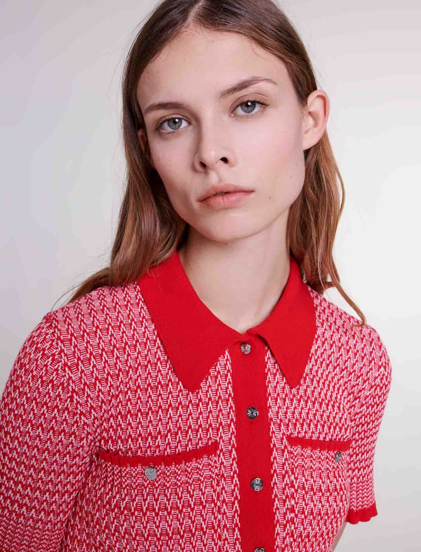 Cropped herringbone polo shirt - 7