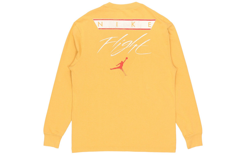 Jordan Air Jordan Logo Print Crew-neck Sports 'Flight Yellow' DD0966-217 outlook