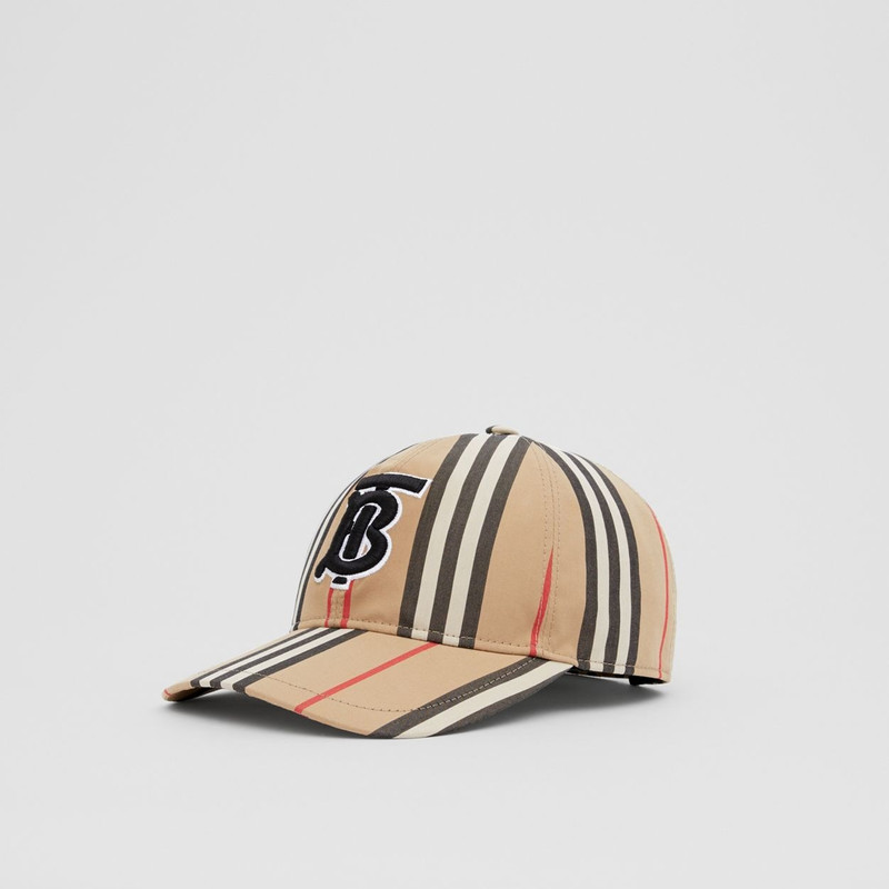 Monogram Motif Icon Stripe Cotton Baseball Cap 5