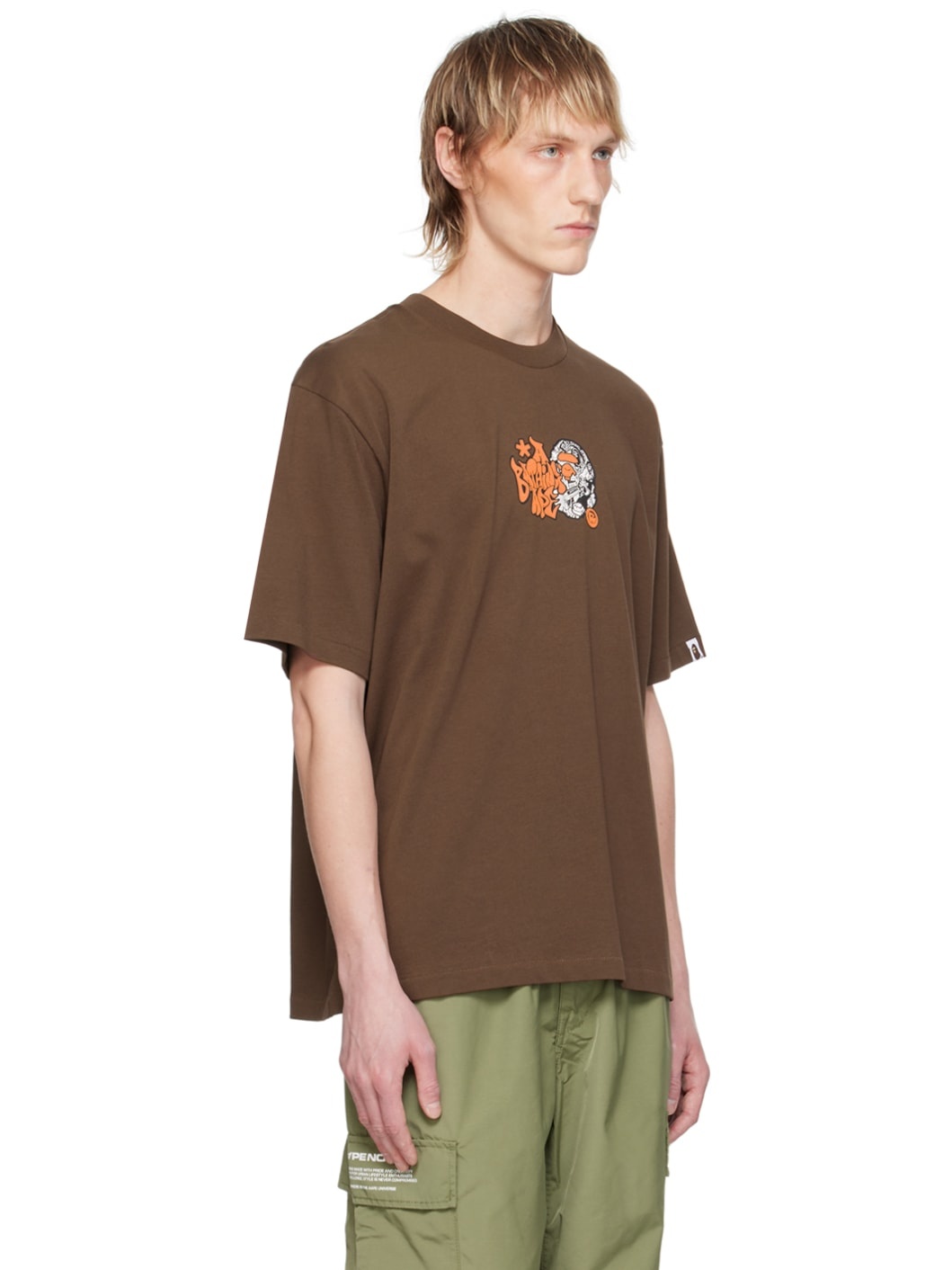 Brown Graffiti Ape Head T-Shirt - 2