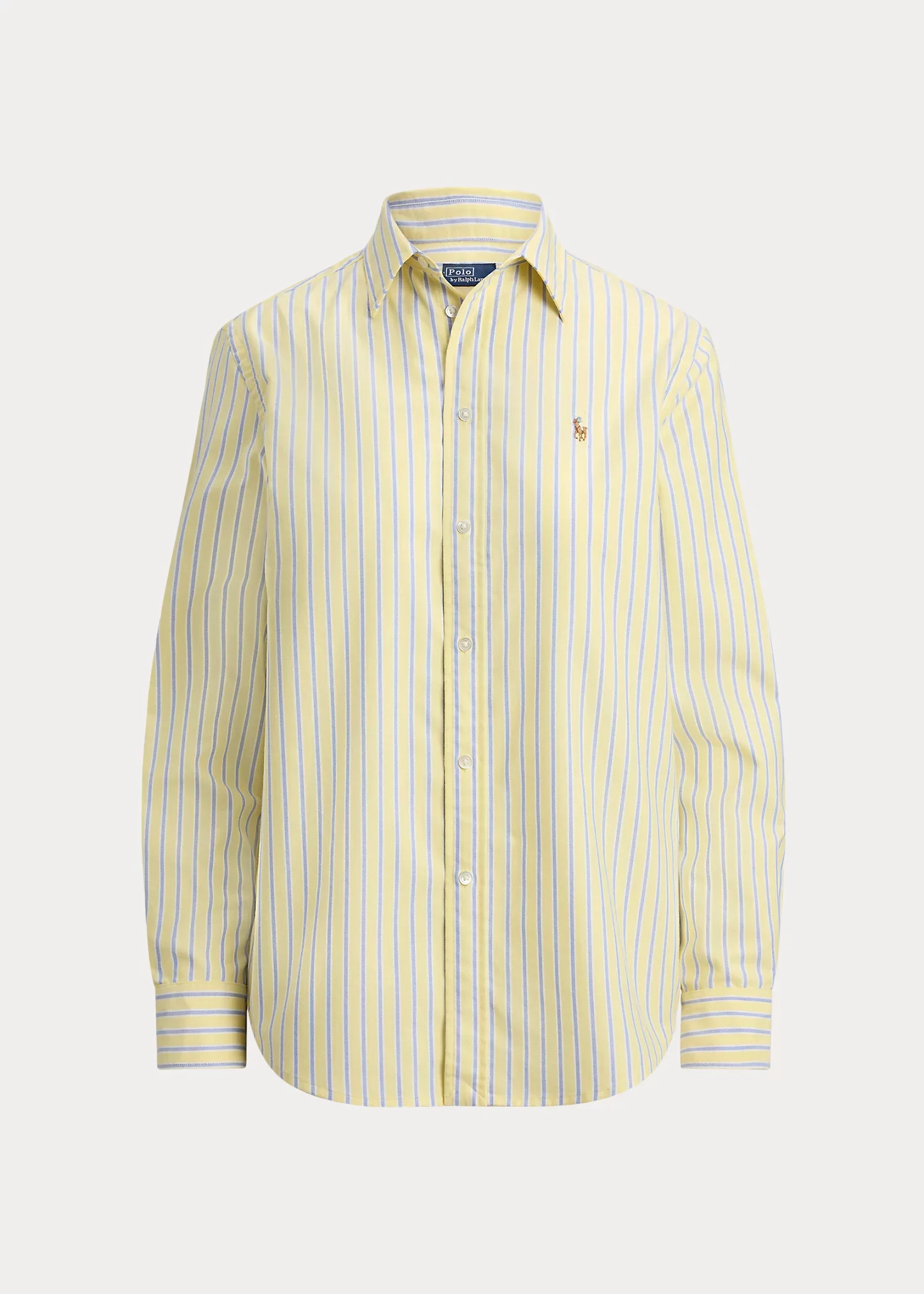Classic Fit Striped Cotton Oxford Shirt - 1