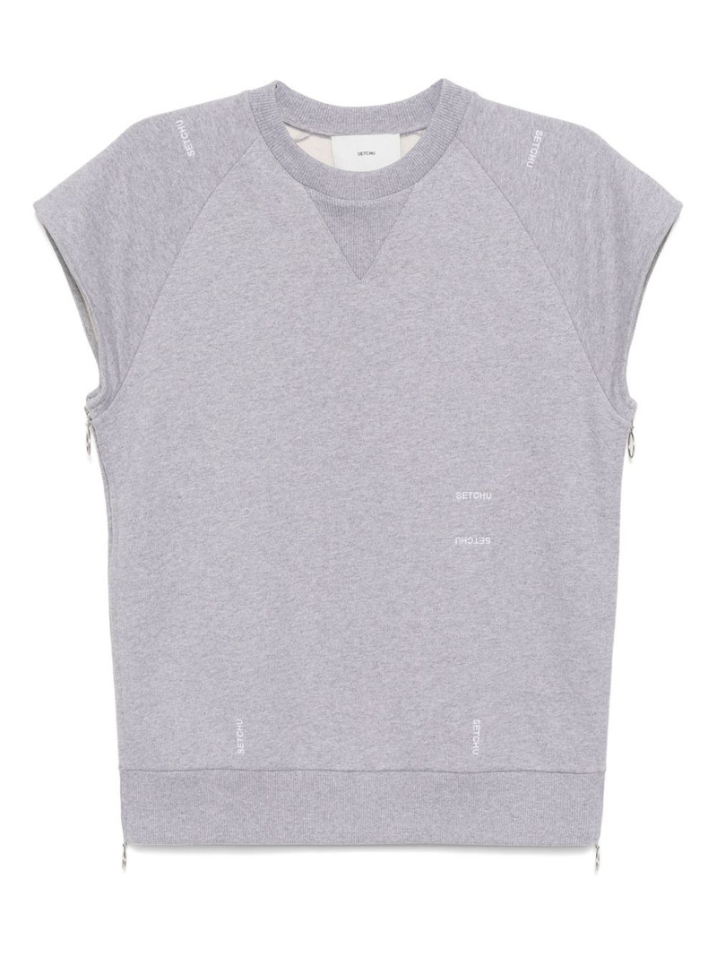 logo-embroidered vest 1