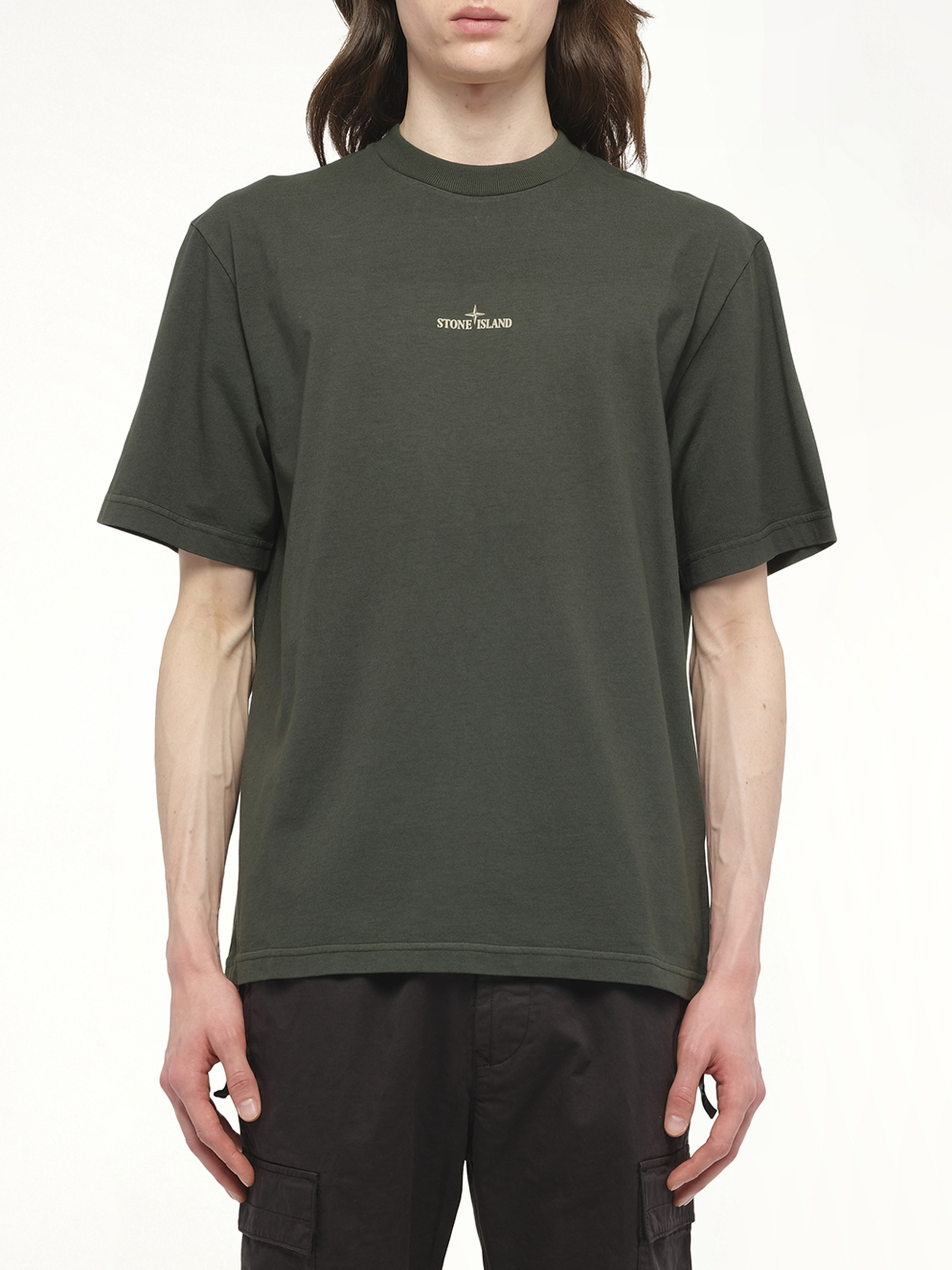 210003 Industrial Print S/S T-Shirt in Juniper - 1